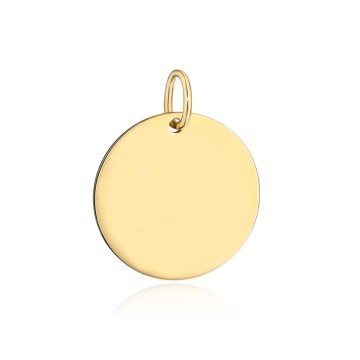 Pandantiv Elegant Din Aur Galben Cerc Plin 14K