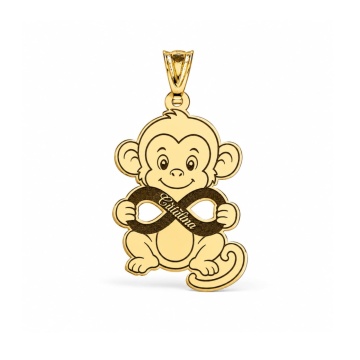 Pandantiv Infinity Monkey din AUR 14K