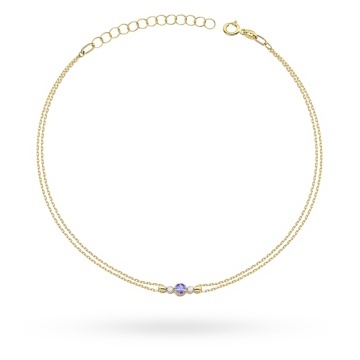 Bratara Aur 14K cu Tanzanit 0.15 ct si Diamante Naturale 0.03 ct
