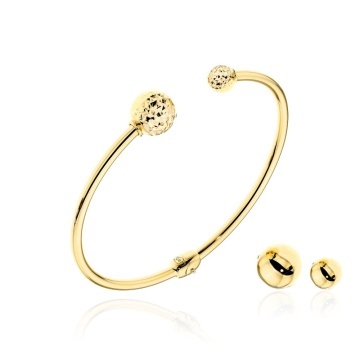 Brățară Fixă Aur 14K cu Bile Intercambiabile - Set Complet - Img 2