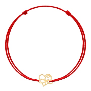 Bratara Infinity Love Letter cu snur si initiala din aur 14k - Img 2