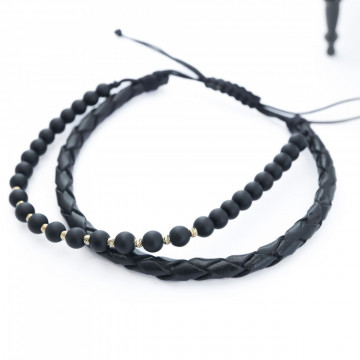 Bratara Onix Wish din AUR 14K si Piele Naturală - Img 3