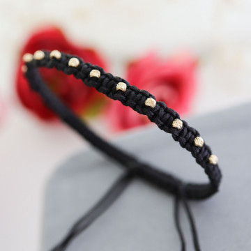 Bratara snur si 14 bile din aur 14k - Img 2