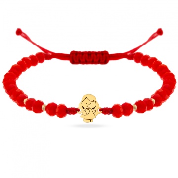Bratara snur si fetita din aur 14k + bilute