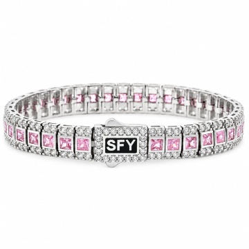 Brățară Tennis SFY din Argint 925 cu Cristale Zirconia Roz