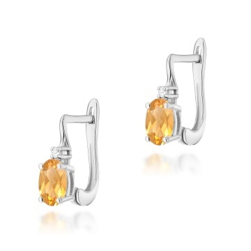 Cercei Aur 14K cu Citrin 0.60 ct si Diamante Naturale 0.03 ct - Img 5