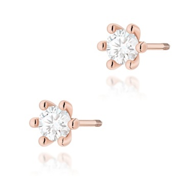 Cercei Aur 14K cu Diamant de Laborator 0.30 ct Filet cu Protectie - Img 4