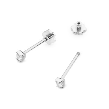 Cercei Aur 14K cu Diamant Natural 0.04 ct Filet cu Protectie - Img 6