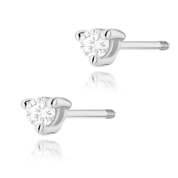 Cercei Aur 14K cu Diamant Natural 0.04 ct Filet cu Protectie - Img 5