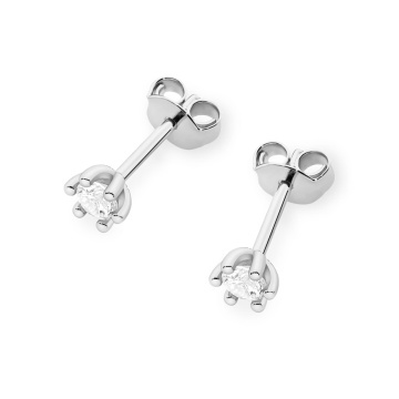 Cercei Aur 14K cu Diamant Natural 0.08 ct Filet cu Protectie - Img 8