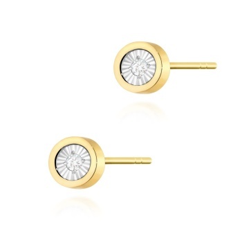 Cercei Aur 14K cu Diamant Natural 0.08 ct