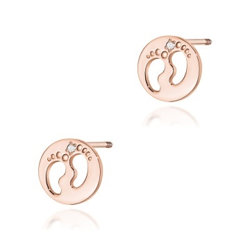 Cercei Aur 14K cu Diamante Naturale 0.01 ct Filet cu Protectie - Img 3
