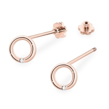 Cercei Aur 14K cu Diamante Naturale 0.01 ct Filet cu Protectie - Img 8