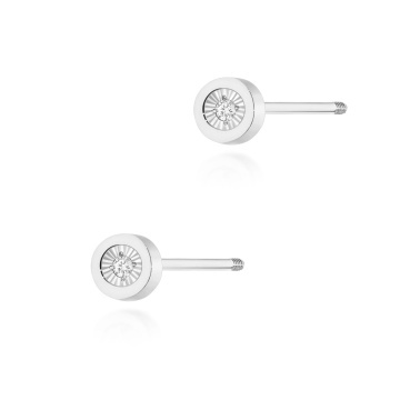 Cercei Aur 14K cu Diamante Naturale 0.03 ct Filet cu Protectie - Img 4