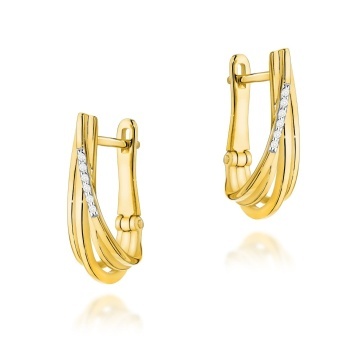 Cercei Aur 14K cu Diamante Naturale 0.06 ct