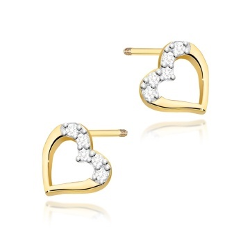Cercei Aur 14K cu Diamante Naturale 0.09 ct Filet cu Protectie - Img 1