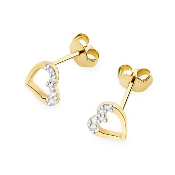Cercei Aur 14K cu Diamante Naturale 0.09 ct - Img 2
