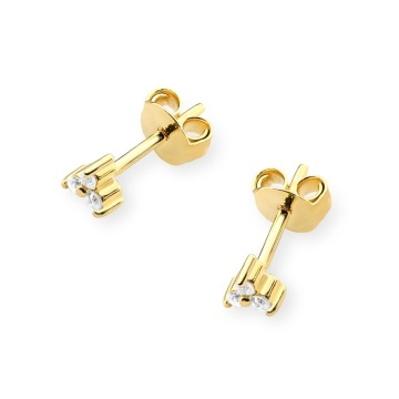 Cercei Aur 14K cu Diamante Naturale 0.09 ct - Img 2