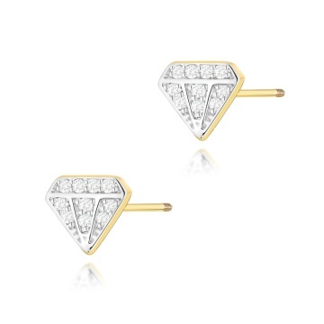 Cercei Aur 14K cu Diamante Naturale 0.10 ct Filet cu Protectie
