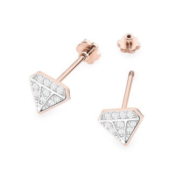 Cercei Aur 14K cu Diamante Naturale 0.10 ct Filet cu Protectie - Img 5
