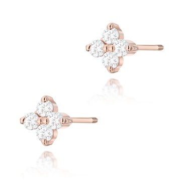 Cercei Aur 14K cu Diamante Naturale 0.12 ct Filet cu Protectie - Img 5