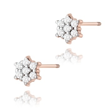 Cercei Aur 14K cu Diamante Naturale 0.12 ct Filet cu Protectie - Img 5