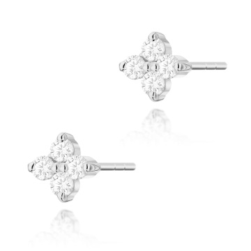 Cercei Aur 14K cu Diamante Naturale 0.12 ct - Img 3