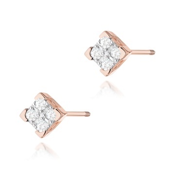 Cercei Aur 14K cu Diamante Naturale 0.16 ct Filet cu Protectie - Img 4