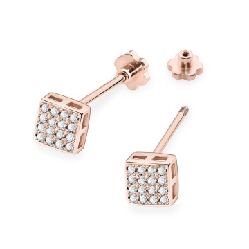 Cercei Aur 14K cu Diamante Naturale 0.16 ct Filet cu Protectie - Img 4
