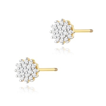 Cercei Aur 14K cu Diamante Naturale 0.19 ct Filet cu Protectie