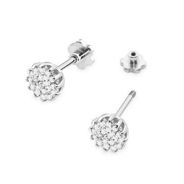Cercei Aur 14K cu Diamante Naturale 0.19 ct Filet cu Protectie - Img 5