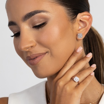 Cercei Aur 14K cu Diamante Naturale 0.70 ct Filet cu Protectie - Img 5