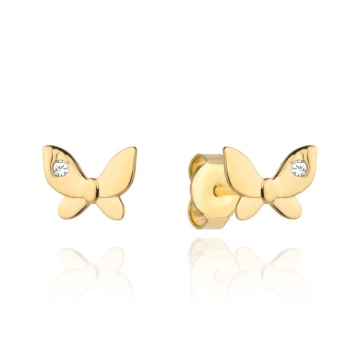 Cercei Aur 14k cu Fluturas si Zirconiu - Img 2