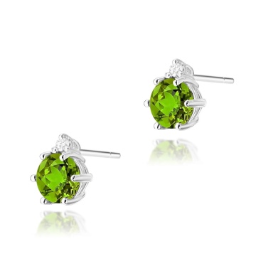 Cercei Aur 14K cu Peridot 0.60 ct si Diamante Naturale 0.03 ct - Img 3