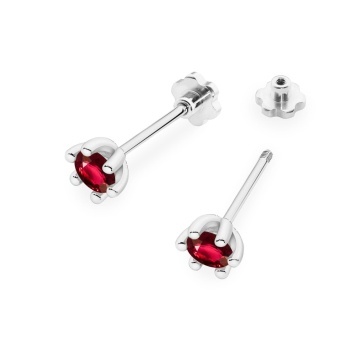 Cercei Aur 14K cu Rubin 0.30 ct Filet cu Protectie - Img 8