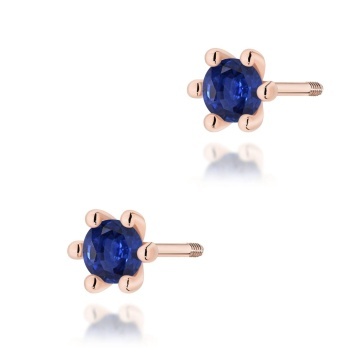 Cercei Aur 14K cu Safir 0.15 ct Filet cu Protectie - Img 4