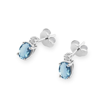 Cercei Aur 14K cu Topaz London Blue 0.50 ct si Diamante Naturale 0.03 ct - Img 4