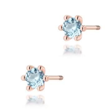 Cercei Aur 14K cu Topaz Swiss 0.15 ct Filet cu Protectie - Img 4