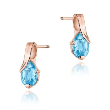 Cercei Aur 14K cu Topaz Swiss 0.90 ct Filet cu Protectie - Img 4