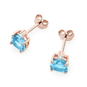 Cercei Aur 14K cu Topaz Swiss 1.10 ct si Diamante Naturale 0.03 ct - Img 5