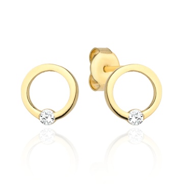 Cercei Aur 14k cu Zirconii Albe - Img 2
