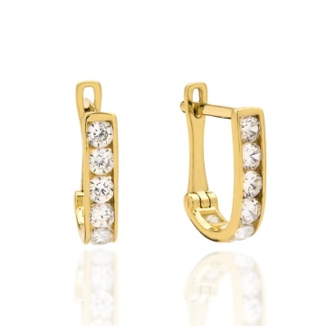Cercei Aur 14k cu Zirconii Albe - Img 4