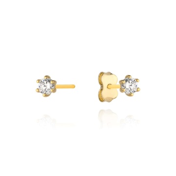 Cercei Aur 14k cu Zirconii Albe - Img 2