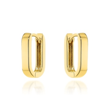 Cercei Aur 14K Rectangulari Rotunjiți cu Închizătoare Engleză