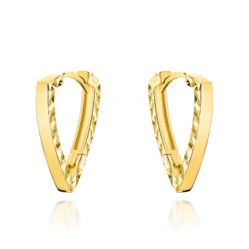 Cercei Aur 14K Triunghiuri Diamantate
