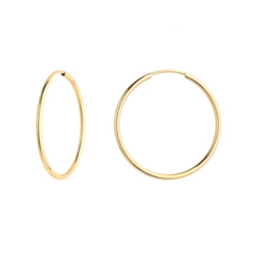 Cercei Creole Aur 14k, 5 cm - Img 2