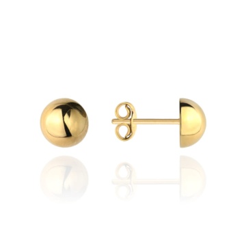 Cercei cu Jumatate de Bila 5 mm - Aur 14k - Img 2