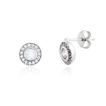 Cercei din argint 925 cu cristale Angel Exclusive Collection - Medium