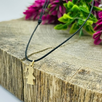 Choker snur si pandantiv din Aur 14k baietel sau fetita personalizabil - Img 4