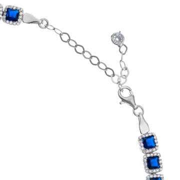 Colier Angel Cubic Collection din argint 925 cu cristale - Blue Edition - Img 4